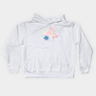 Watercolor Blush Pink and Dusty Blue | Pattern Kids Hoodie